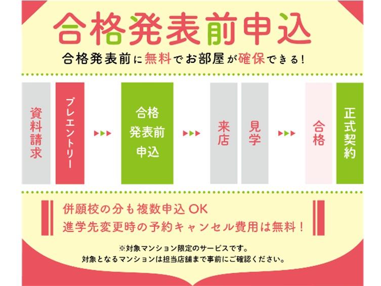 合格発表前申し込み案内