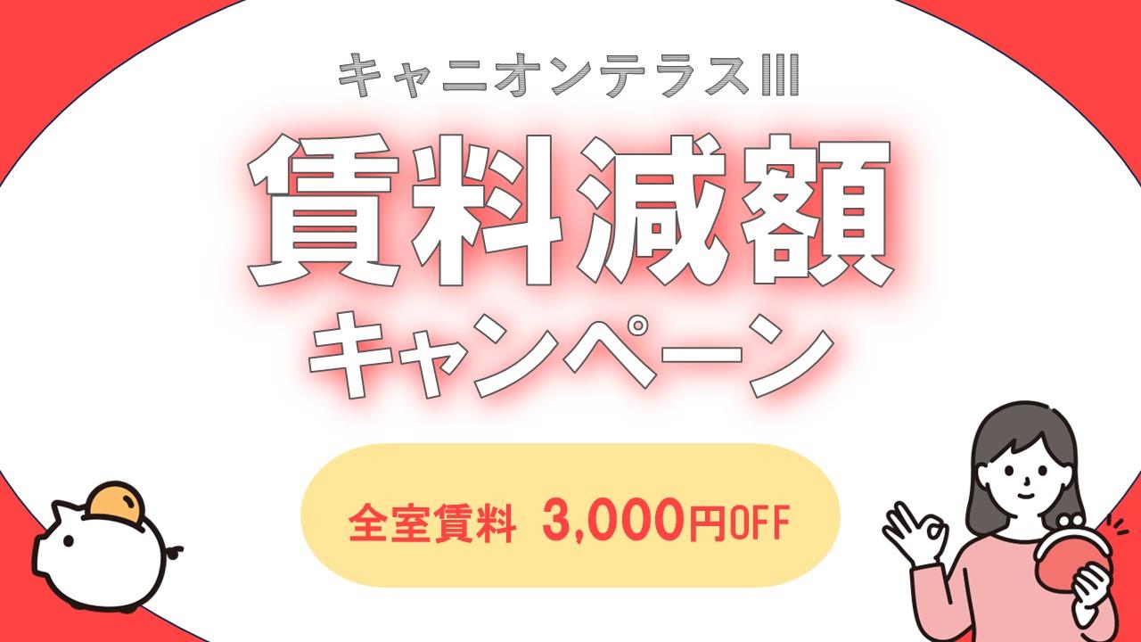 キャニオンテラスⅢ 賃料減額キャンペーン