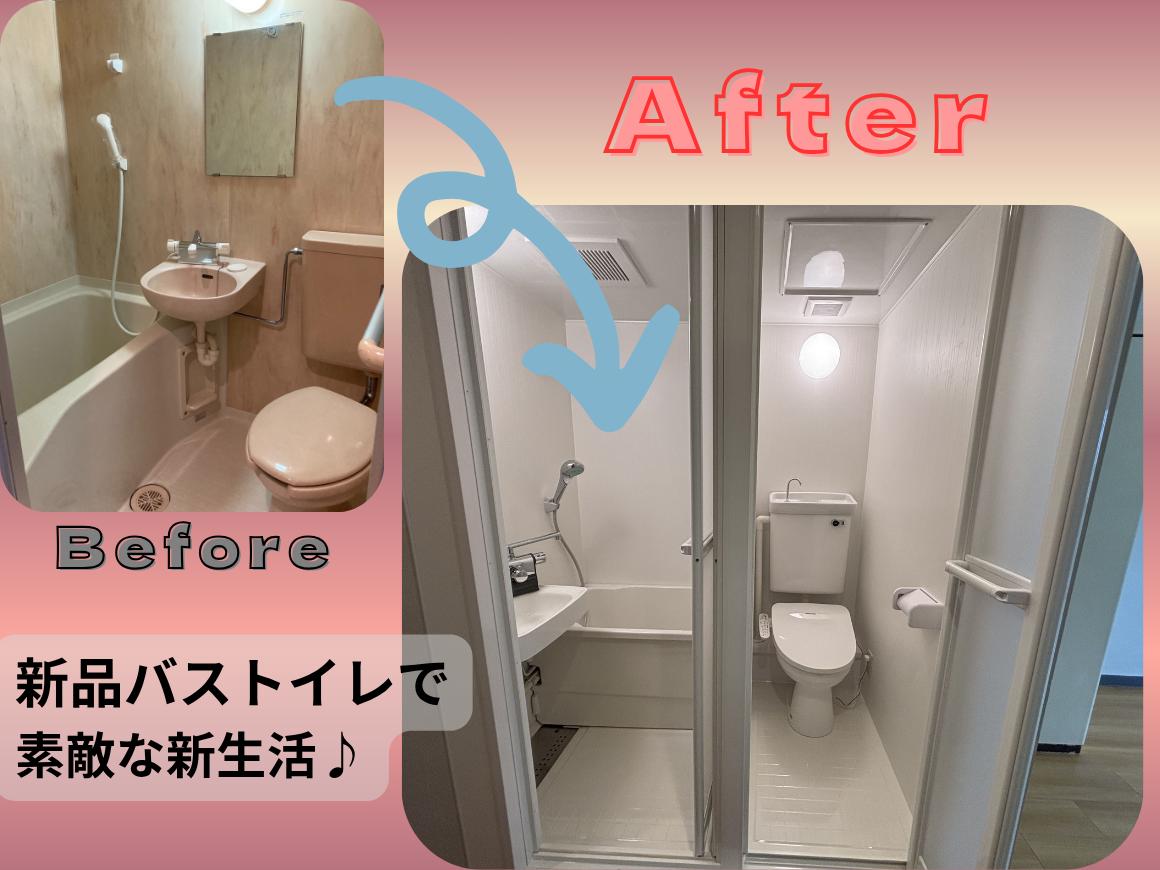 Before → After（浴室とトイレの写真）